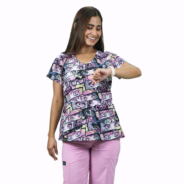 Uniforme antifluido licrado medico estampado