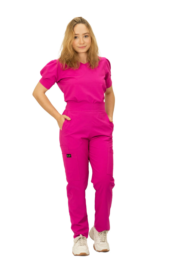 EMMA - Uniforme Unicolor Antifluido Licrado Fucsia