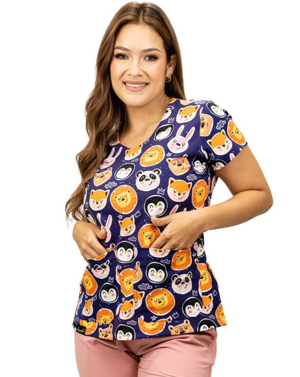 Blusa Uniforme Antifluido Estampado HAPPY