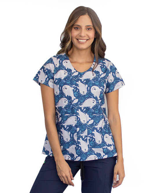 Blusa Uniforme Antifluido Estampado SEALS