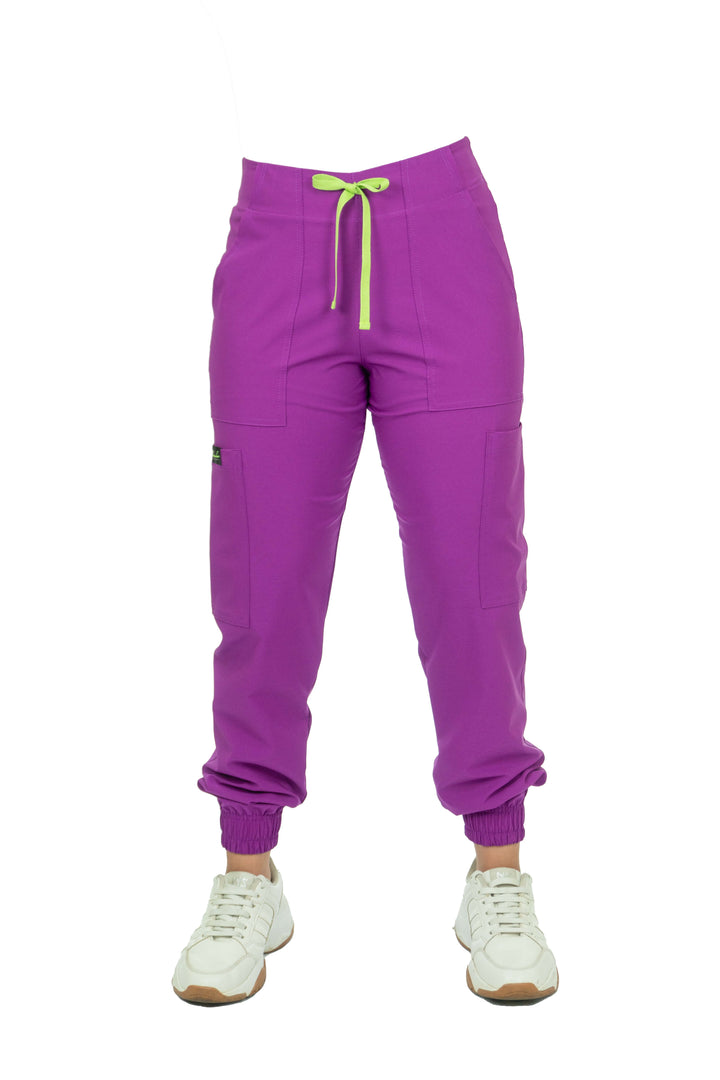 Pantalón jogger de mujer en tejido técnico morado