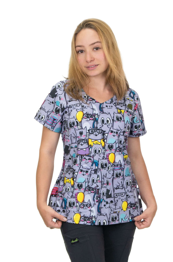 Blusa Uniforme Antifluido Estampado CATS