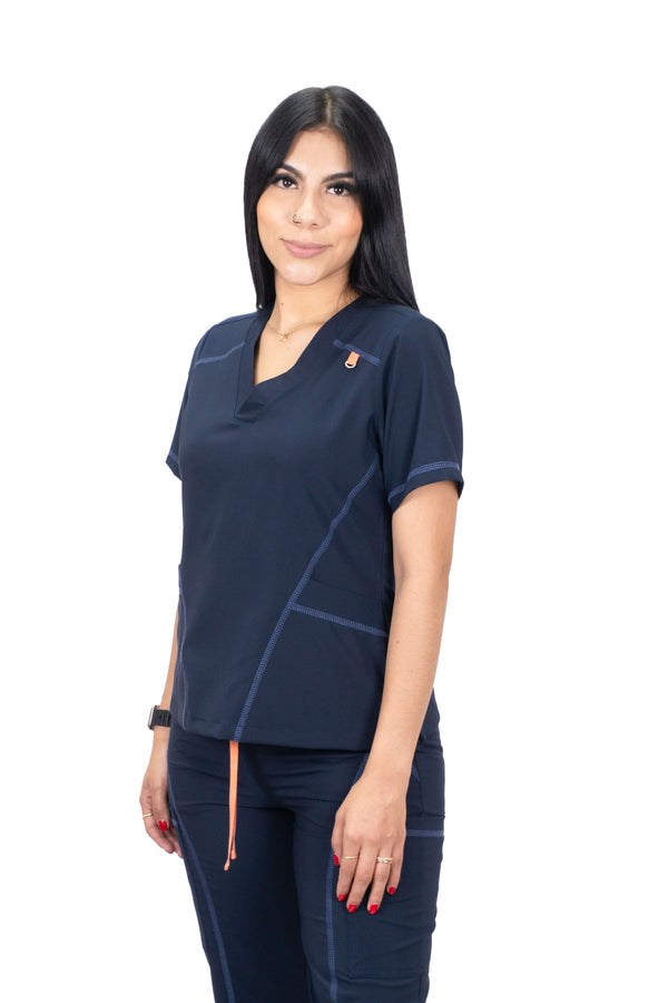 HELENA - Uniforme Unicolor Antifluido Licrado - Azul oscuro