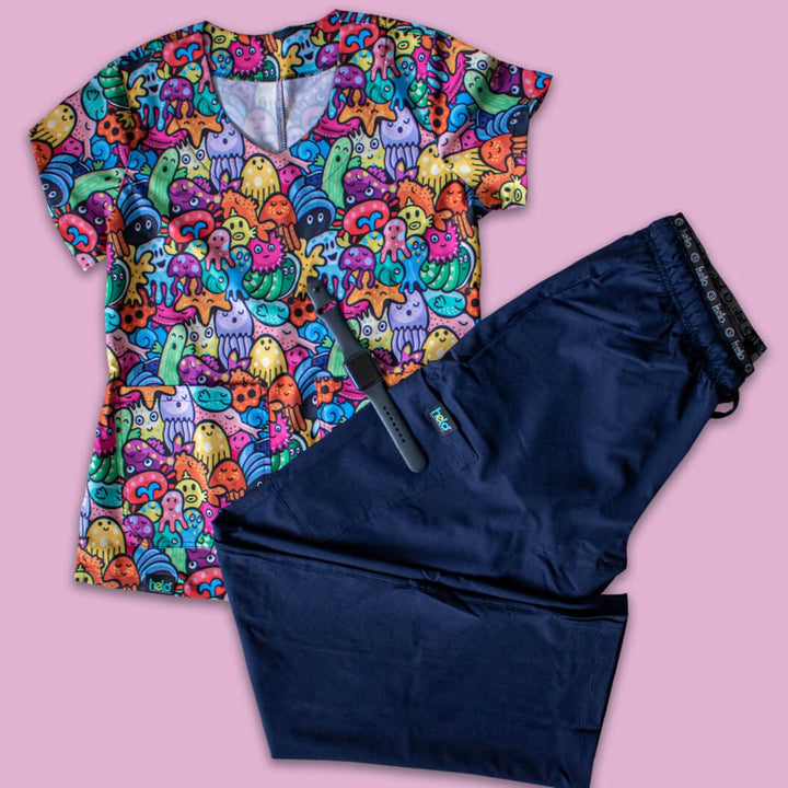 Uniforme medico estampado antifluido