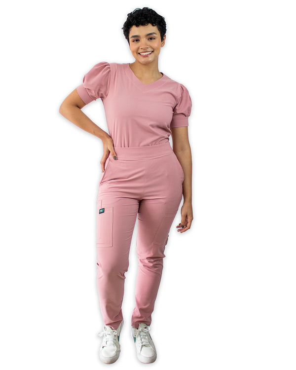EMMA - Uniforme unicolor antifluido licrado PALOROSA